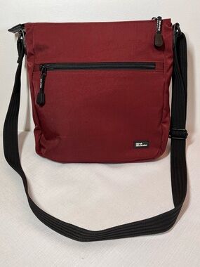 Derek Alexander Crossbody Messenger Bag - Wine Red. 
Lightweight. Nylon. Medium